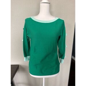 Lilly Pulitzer Green Light Blue Bow Sleeve Sweater XXS